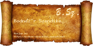 Bodnár Szendike névjegykártya
